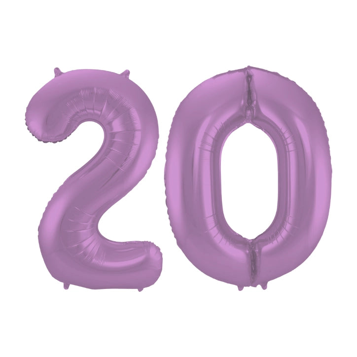 Folieballon 20 jaar metallic paars 86cm