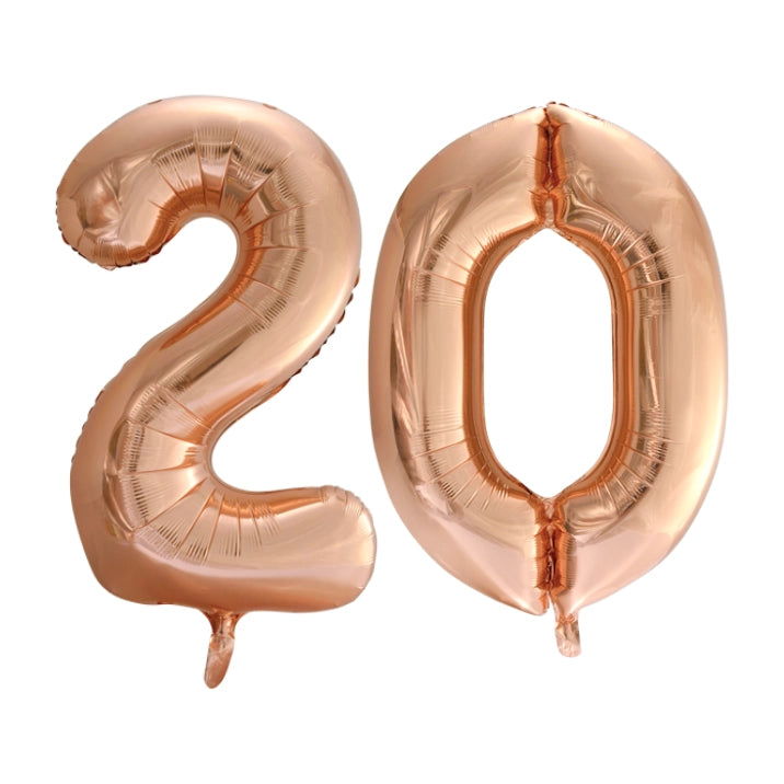 Folieballon 20 jaar Rose Goud 66cm