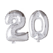 Folieballon 20 jaar zilver 86cm