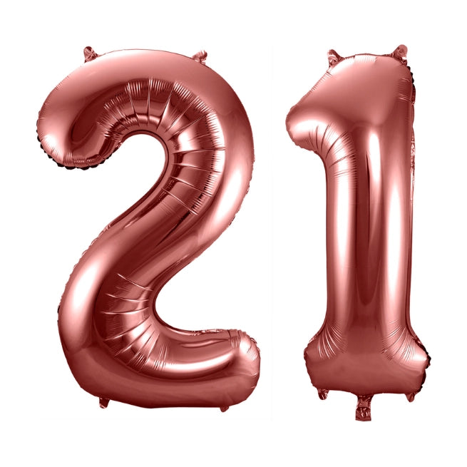 Folieballon 21 jaar brons 86cm