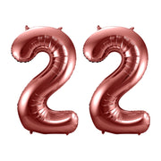 Folieballon 22 jaar brons 86cm