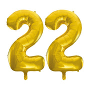 Folieballon 22 jaar Goud 66cm