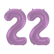 Folieballon 22 jaar metallic paars 86cm