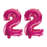 Folieballon 22 jaar roze 41cm