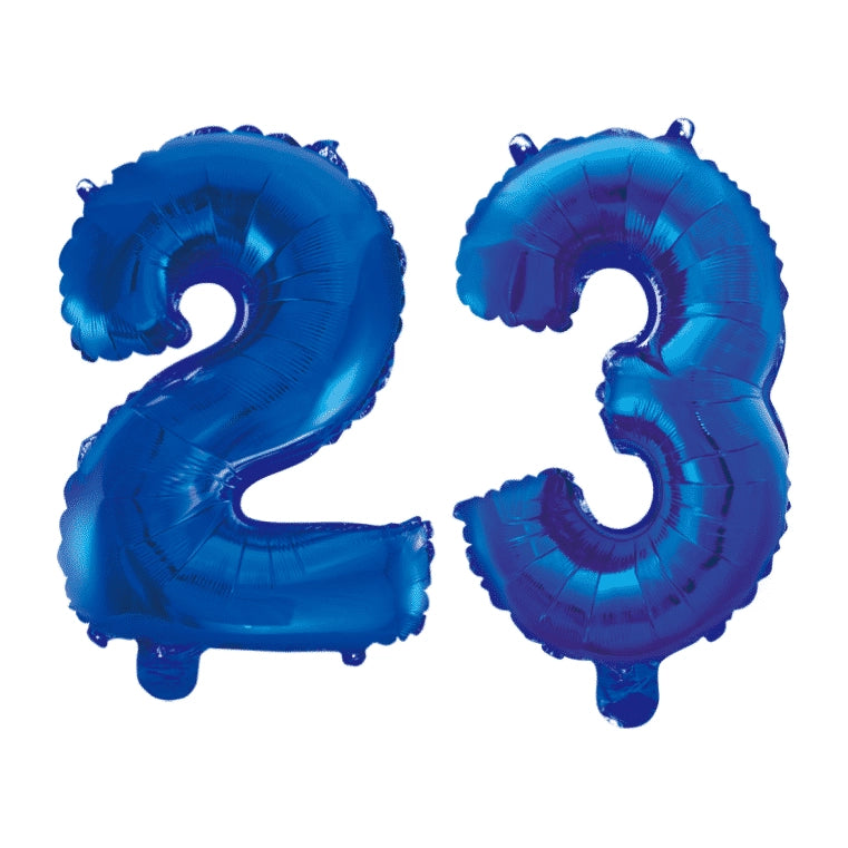 Folieballon 23 jaar blauw 86cm