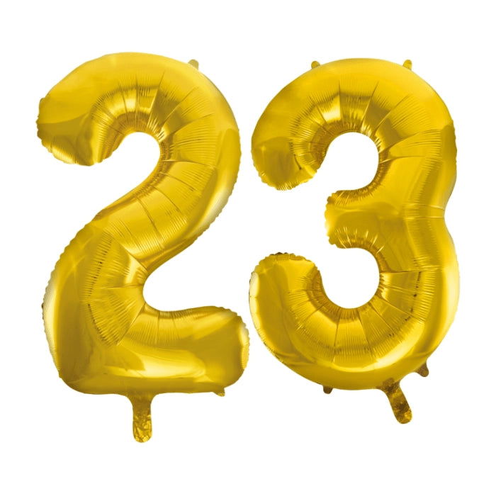 Folieballon 23 jaar Goud 86cm