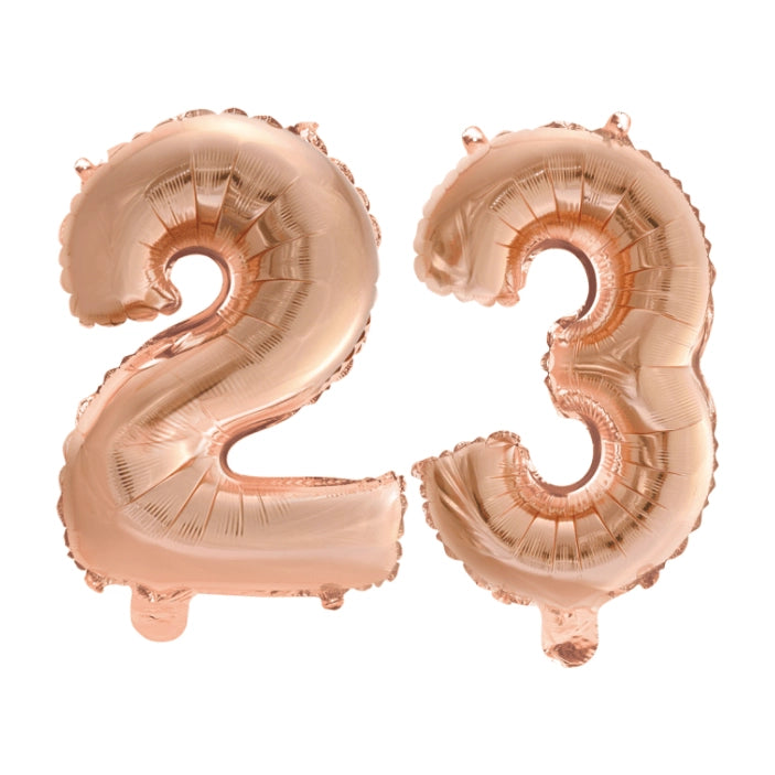 Folieballon 23 jaar Rosé Goud 86cm
