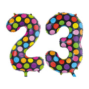 Folieballon 23 jaar stippen 86cm