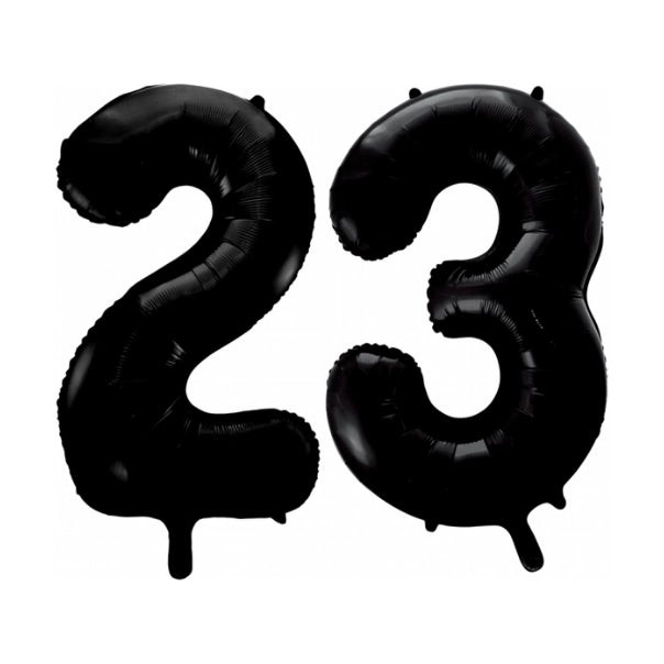 Folieballon 23 jaar zwart 86cm