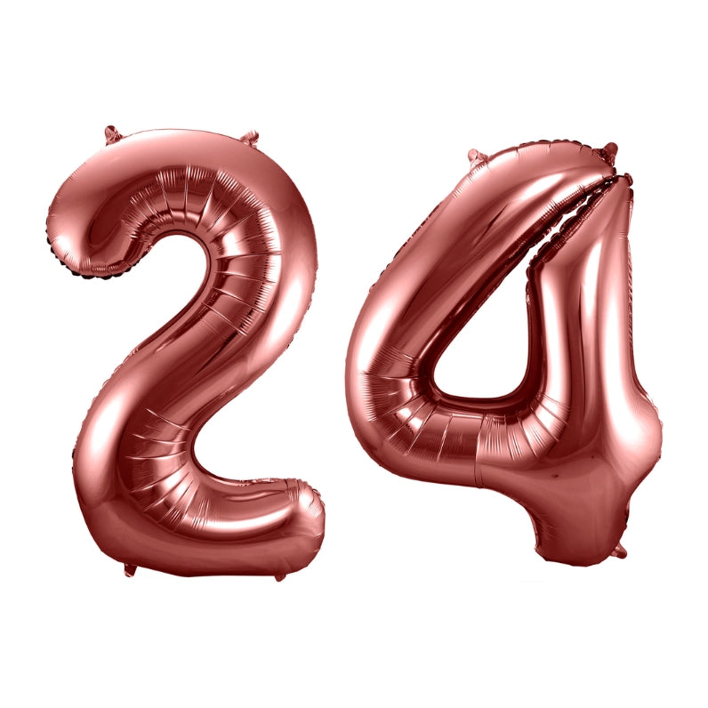 Folieballon 24 jaar brons 86cm