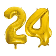 Folieballon 24 jaar Goud 41cm