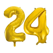 Folieballon 24 jaar Goud 86cm