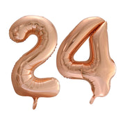 Folieballon 24 jaar Rose Goud 66cm