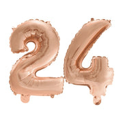 Folieballon 24 jaar Rosé Goud 86cm