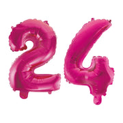 Folieballon 24 jaar roze 86cm