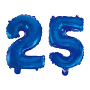 Folieballon 25 jaar blauw 41cm