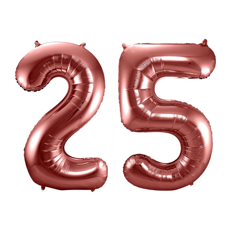 Folieballon 25 jaar brons 86cm