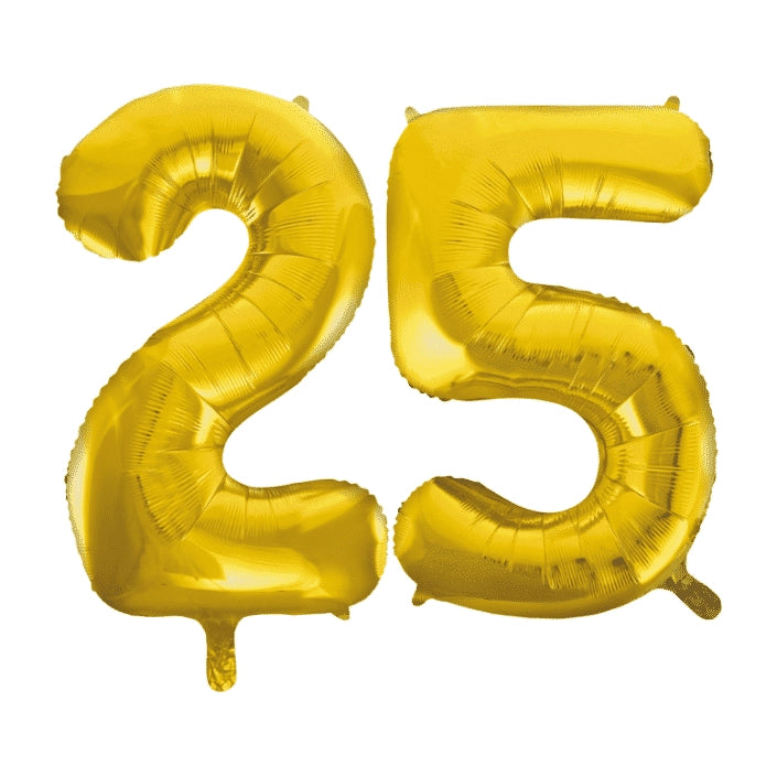 Folieballon 25 jaar Goud 41cm