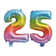 Folieballon 25 jaar Regenboog 86cm