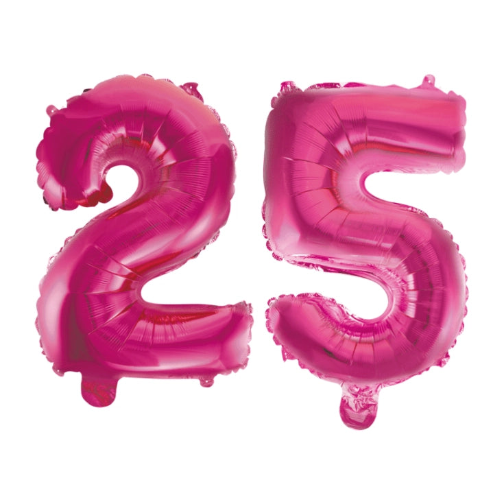 Folieballon 25 jaar roze 86cm