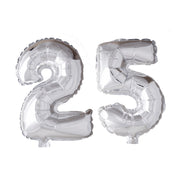 Folieballon 25 jaar zilver 86cm