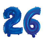 Folieballon 26 jaar blauw 86cm
