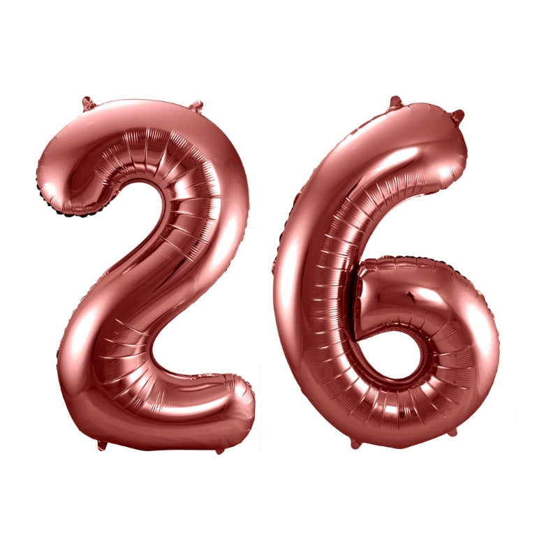 Folieballon 26 jaar brons 86cm
