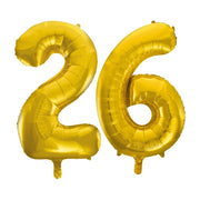 Folieballon 26 jaar Goud 86cm