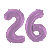 Folieballon 26 jaar metallic paars 86cm