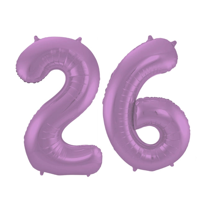 Folieballon 26 jaar metallic paars 86cm
