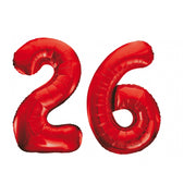 Folieballon 26 jaar rood 86cm
