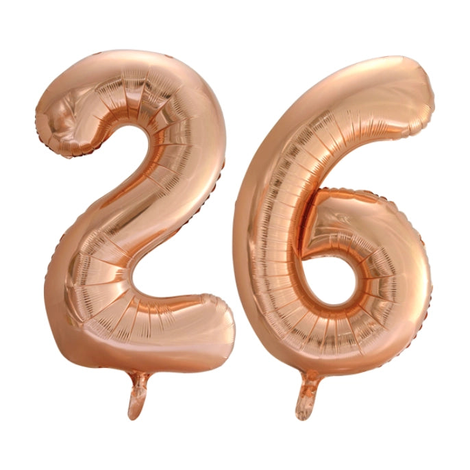 Folieballon 26 jaar Rose Goud 66cm