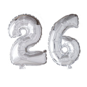 Folieballon 26 jaar zilver 41cm