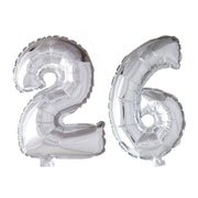Folieballon 26 jaar Zilver 66cm