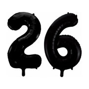 Folieballon 26 jaar zwart 86cm
