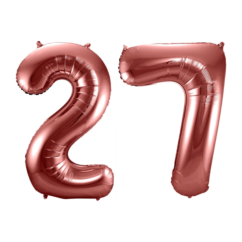 Folieballon 27 jaar brons 86cm