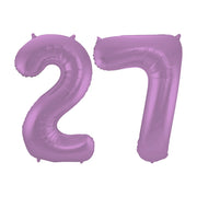 Folieballon 27 jaar metallic paars 86cm