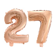 Folieballon 27 jaar Rosé Goud 41cm