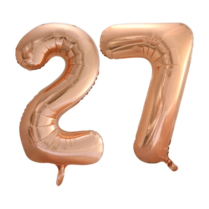 Folieballon 27 jaar Rose Goud 66cm