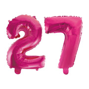Folieballon 27 jaar roze 41cm