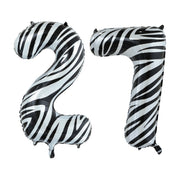 Folieballon 27 jaar zebra 86cm