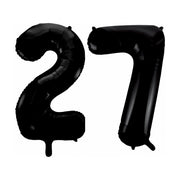 Folieballon 27 jaar zwart 41cm