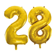 Folieballon 28 jaar Goud 41cm