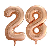 Folieballon 28 jaar Rose Goud 66cm