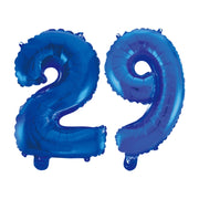Folieballon 29 jaar blauw 41cm