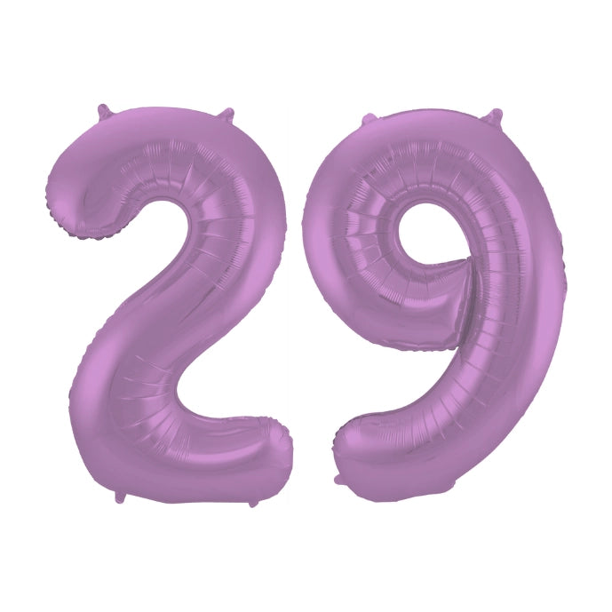 Folieballon 29 jaar metallic paars 86cm