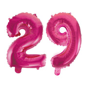 Folieballon 29 jaar roze 86cm