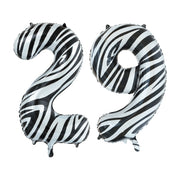 Folieballon 29 jaar zebra 86cm