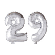 Folieballon 29 jaar zilver 41cm