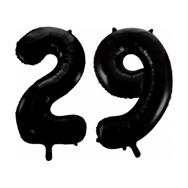 Folieballon 29 jaar zwart 41cm